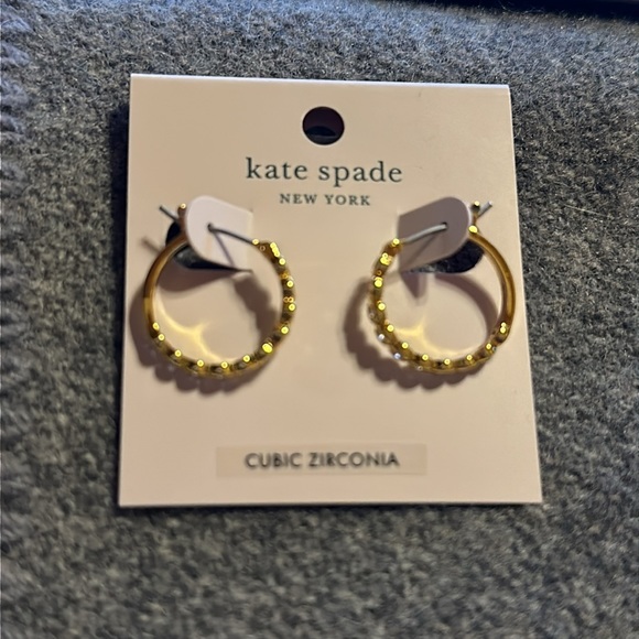 Kate Spade Full Circle Gold Hoops with Cubic Zirconia. NWT & Dustbag - Picture 4 of 7